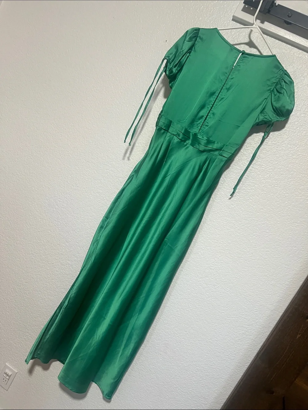 NWT free people Green Embroidered V-Neck Maxi Dress